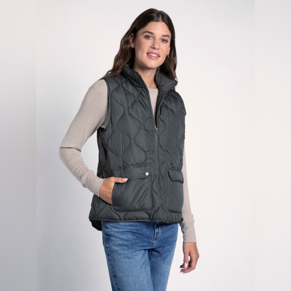 Olive Quilted Vest